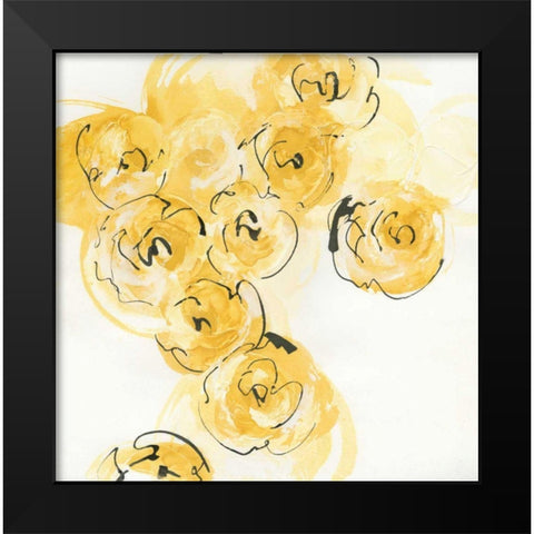 Yellow Roses Anew I v.2 Black Modern Wood Framed Art Print by Paschke, Chris