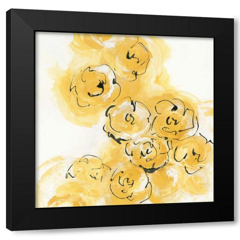 Yellow Roses Anew II v.2 Black Modern Wood Framed Art Print by Paschke, Chris