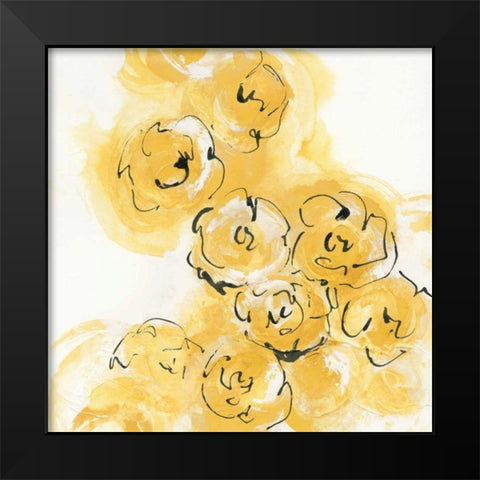 Yellow Roses Anew II v.2 Black Modern Wood Framed Art Print by Paschke, Chris