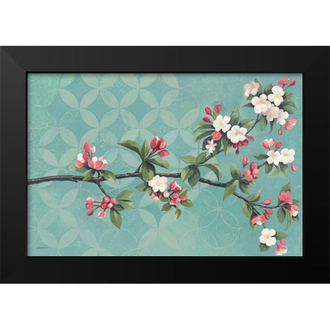 Cherry Blossoms Black Modern Wood Framed Art Print by Lovell, Kathrine