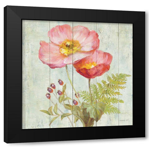 Natural Floral IV  Black Modern Wood Framed Art Print with Double Matting by Nai, Danhui