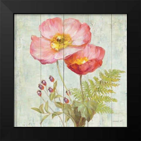 Natural Floral IV  Black Modern Wood Framed Art Print by Nai, Danhui