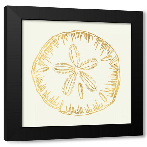 Coastal Breeze Shell Sketches Black Modern Wood Framed Art Print by Tavoletti, Anne