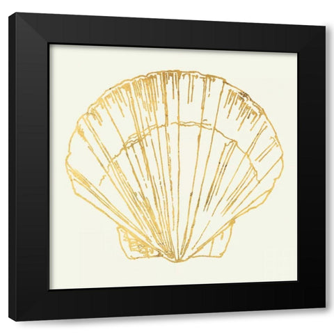 Coastal Breeze Shell Sketches Black Modern Wood Framed Art Print by Tavoletti, Anne