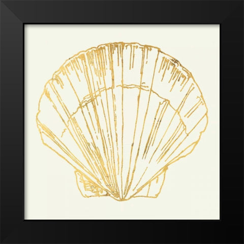 Coastal Breeze Shell Sketches Black Modern Wood Framed Art Print by Tavoletti, Anne