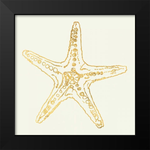 Coastal Breeze Shell Sketches Black Modern Wood Framed Art Print by Tavoletti, Anne