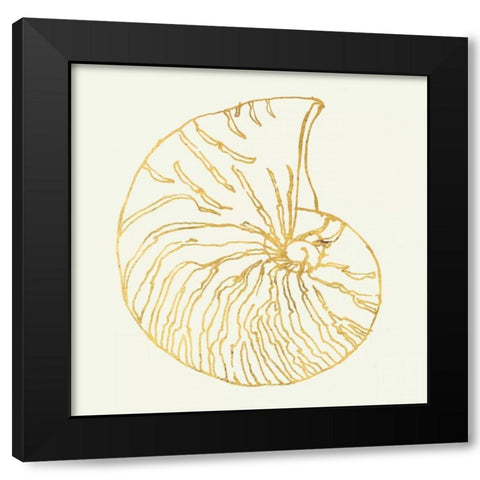 Coastal Breeze Shell Sketches Black Modern Wood Framed Art Print by Tavoletti, Anne