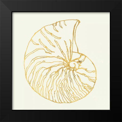 Coastal Breeze Shell Sketches Black Modern Wood Framed Art Print by Tavoletti, Anne