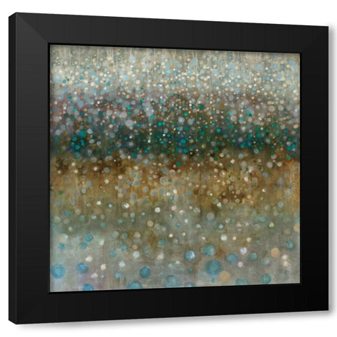 Abstract Rain Black Modern Wood Framed Art Print with Double Matting by Nai, Danhui