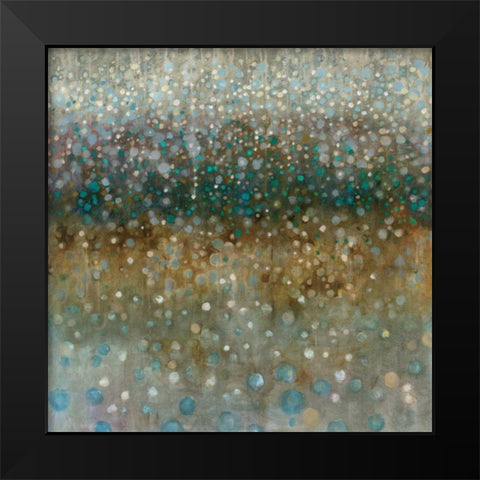 Abstract Rain Black Modern Wood Framed Art Print by Nai, Danhui