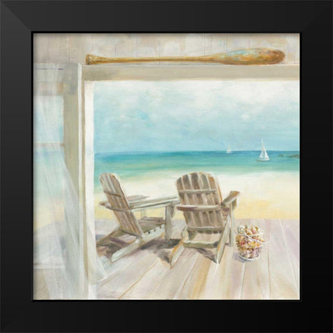 Seaside Morning Crop Black Modern Wood Framed Art Print by Nai, Danhui