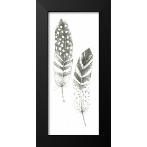 Feather Sketches VIII Black Modern Wood Framed Art Print by Tillmon, Avery