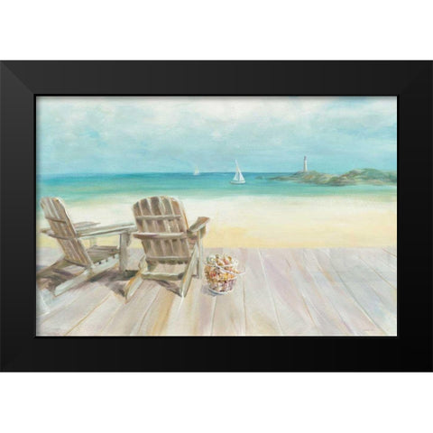 Seaside Morning no Window  Black Modern Wood Framed Art Print by Nai, Danhui