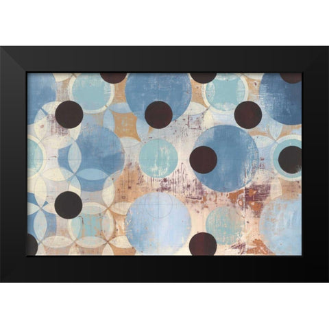 Blue Dots Black Modern Wood Framed Art Print by Lovell, Kathrine