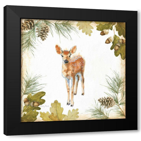 Into the Woods III on White Border Black Modern Wood Framed Art Print by Adams, Emily