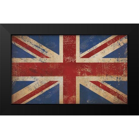 Union Jack Black Modern Wood Framed Art Print by Fowler, Ryan