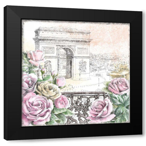 Paris Roses V Black Modern Wood Framed Art Print by Grove, Beth