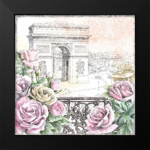 Paris Roses V Black Modern Wood Framed Art Print by Grove, Beth
