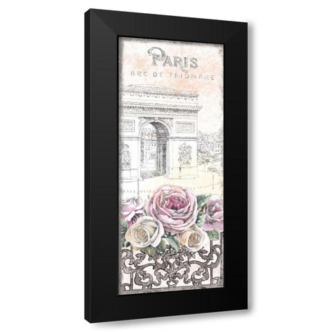 Paris Roses Panel VII Black Modern Wood Framed Art Print with Double Matting by Grove, Beth