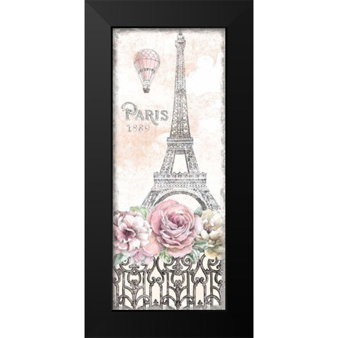 Paris Roses Panel VIII Black Modern Wood Framed Art Print by Grove, Beth