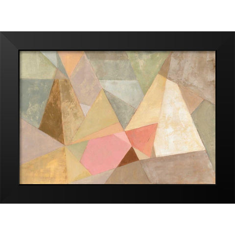 Geometric Abstract Black Modern Wood Framed Art Print by Vassileva, Silvia
