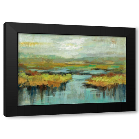 Spring Landscape Black Modern Wood Framed Art Print with Double Matting by Vassileva, Silvia