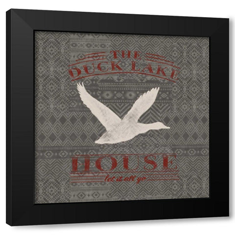 Soft Lodge II Dark with Red Black Modern Wood Framed Art Print with Double Matting by Penner, Janelle