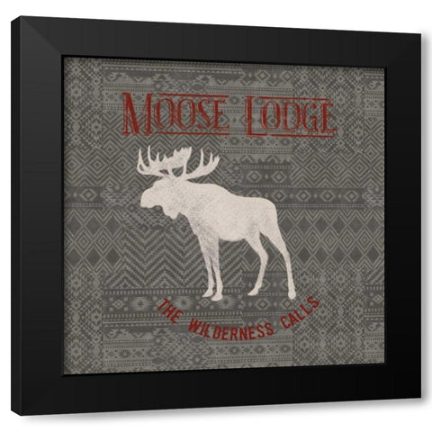 Soft Lodge IV Dark with Red Black Modern Wood Framed Art Print with Double Matting by Penner, Janelle
