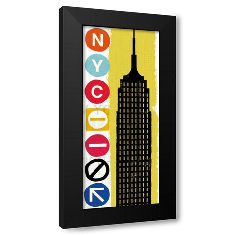 New York City Life Empire Black Modern Wood Framed Art Print by Mullan, Michael