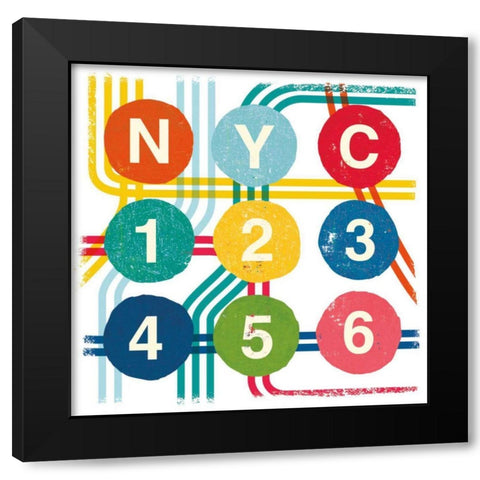 New York City Life Subway Black Modern Wood Framed Art Print by Mullan, Michael