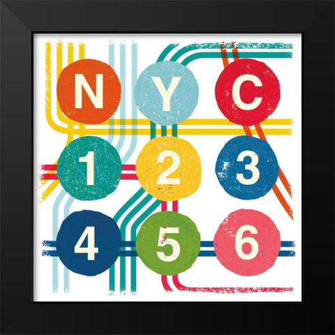 New York City Life Subway Black Modern Wood Framed Art Print by Mullan, Michael