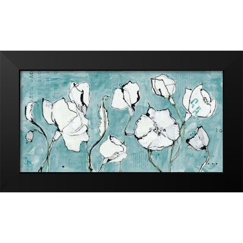 16 Again v.2 Teal Black Modern Wood Framed Art Print by Day, Kellie