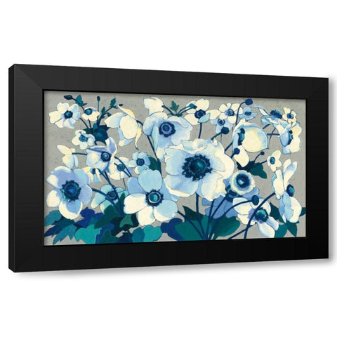 Anemones Japonaises I Black Modern Wood Framed Art Print with Double Matting by Novak, Shirley