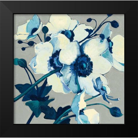 Anemones Japonaises II Black Modern Wood Framed Art Print by Novak, Shirley
