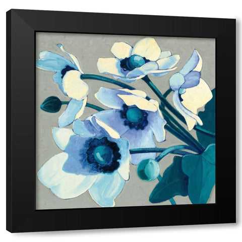 Anemones Japonaises III Black Modern Wood Framed Art Print with Double Matting by Novak, Shirley