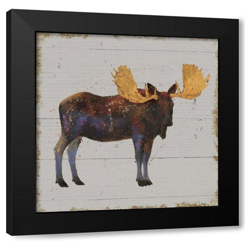 Golden Nature I on Wood Black Modern Wood Framed Art Print with Double Matting by Wiens, James