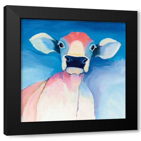 Bella Blue Black Modern Wood Framed Art Print by Tillmon, Avery