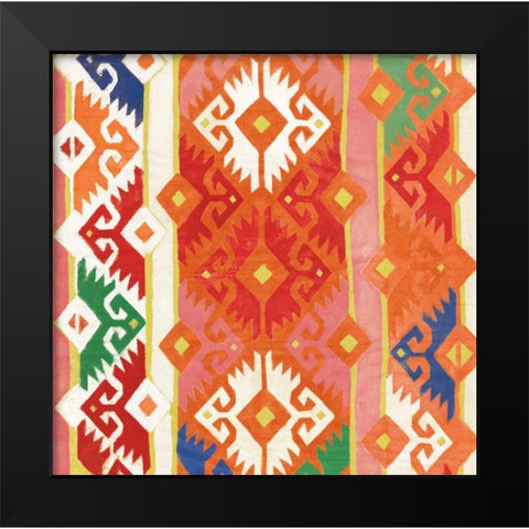 Southwest Pattern II Bright Black Modern Wood Framed Art Print by Hristova, Albena