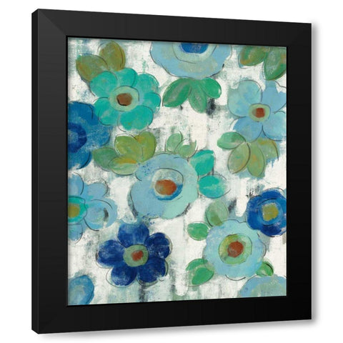 Blue Eyes III Black Modern Wood Framed Art Print with Double Matting by Vassileva, Silvia