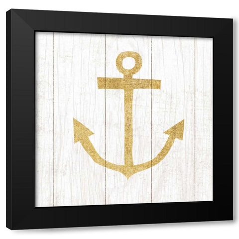 Beachscape III Anchor Gold Neutral Black Modern Wood Framed Art Print with Double Matting by Mullan, Michael
