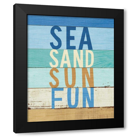 Beachscape Inspiration VIII Black Modern Wood Framed Art Print with Double Matting by Mullan, Michael