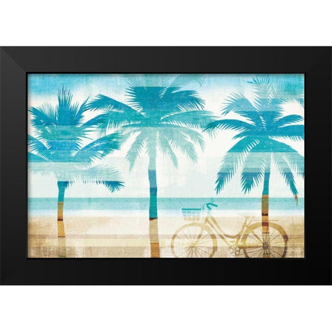 Beachscape Palms I Black Modern Wood Framed Art Print by Mullan, Michael