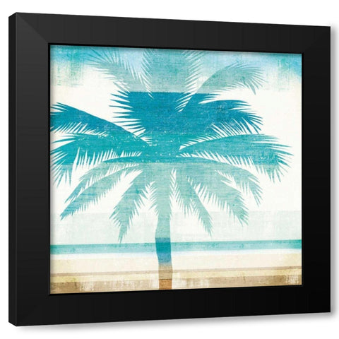 Beachscape Palms II Black Modern Wood Framed Art Print by Mullan, Michael