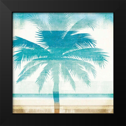 Beachscape Palms II Black Modern Wood Framed Art Print by Mullan, Michael