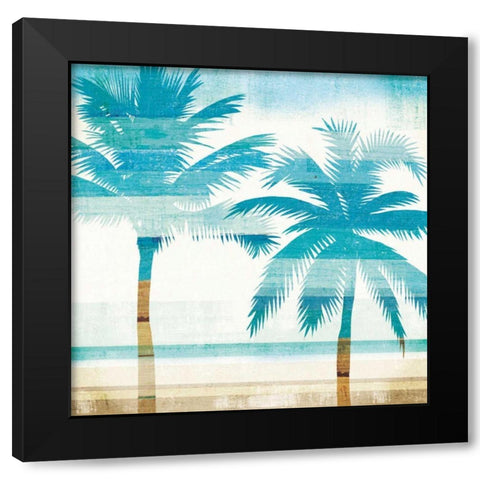 Beachscape Palms III Black Modern Wood Framed Art Print by Mullan, Michael