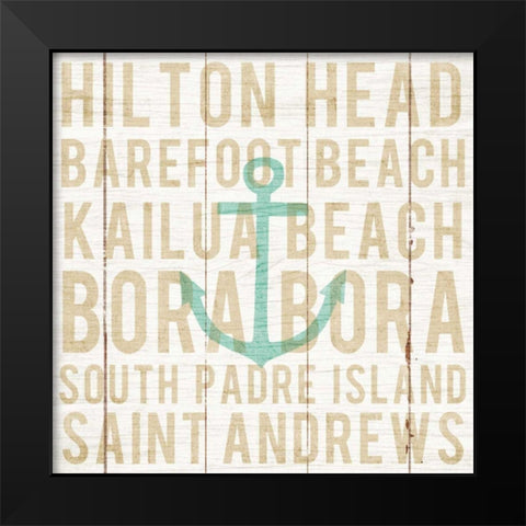 Bon Voyage Anchor Black Modern Wood Framed Art Print by Mullan, Michael