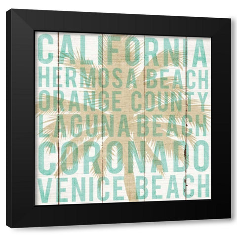 Bon Voyage California Palm Black Modern Wood Framed Art Print with Double Matting by Mullan, Michael