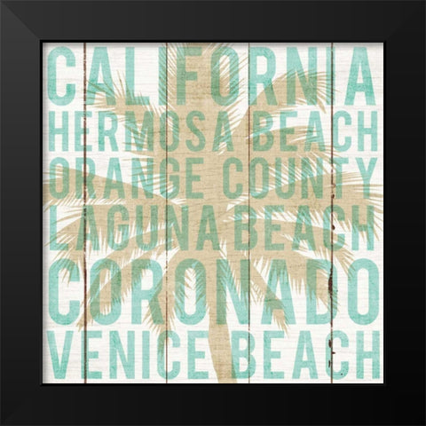 Bon Voyage California Palm Black Modern Wood Framed Art Print by Mullan, Michael