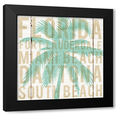Bon Voyage Florida Palm Black Modern Wood Framed Art Print with Double Matting by Mullan, Michael