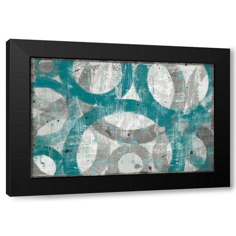 Industrial I Teal Black Modern Wood Framed Art Print by Mullan, Michael